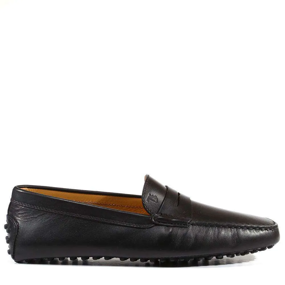 Tods Men Designer Shoes Gommini Driving Leather Square Toe Loafers Black (TDM25)