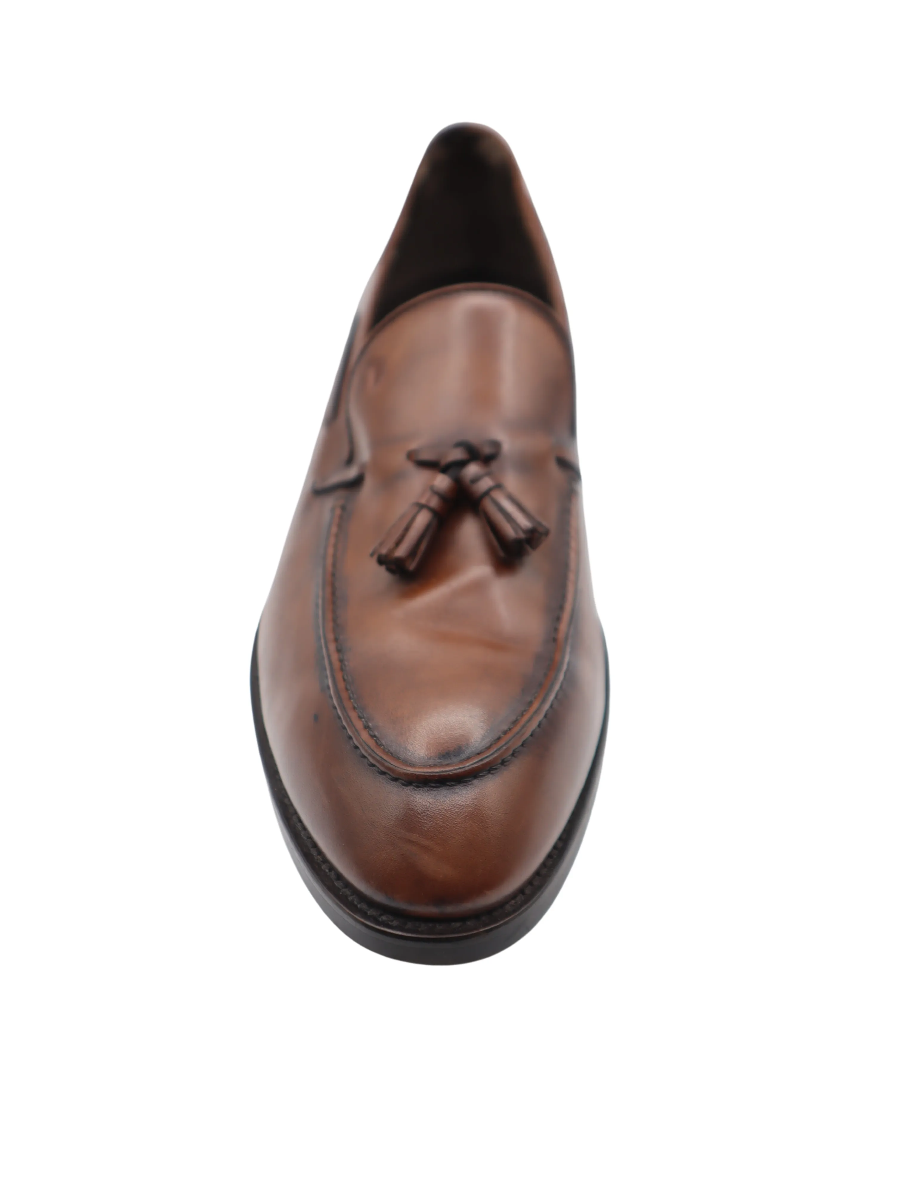 Tods Mens Brown Tassled Penny Loafers