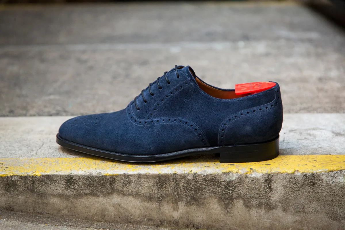 Wallingford - MTO - Navy Suede - TMG Last - Single Leather Sole