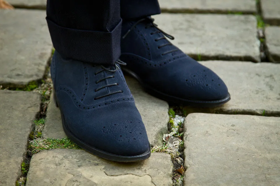 Wallingford - MTO - Navy Suede - TMG Last - Single Leather Sole