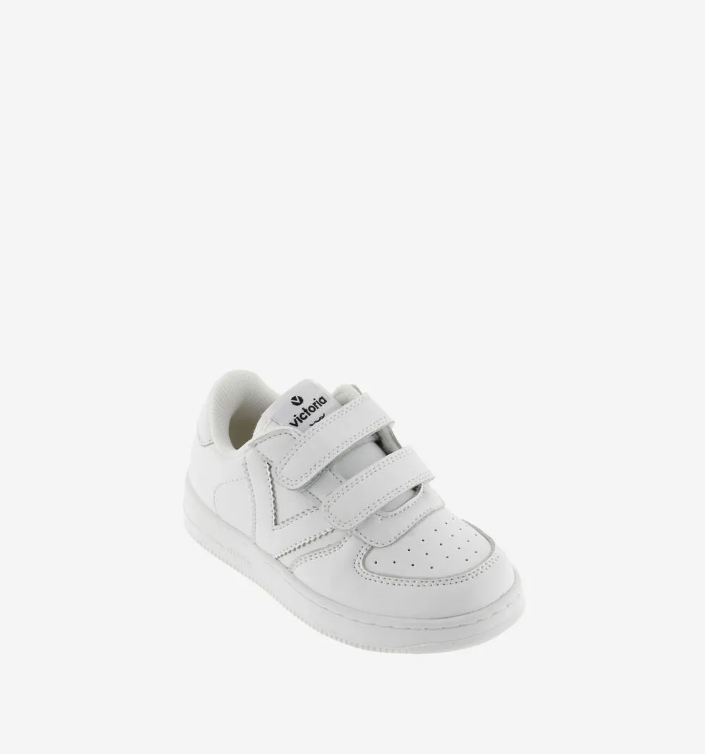 White leather tiempo straps sneakers