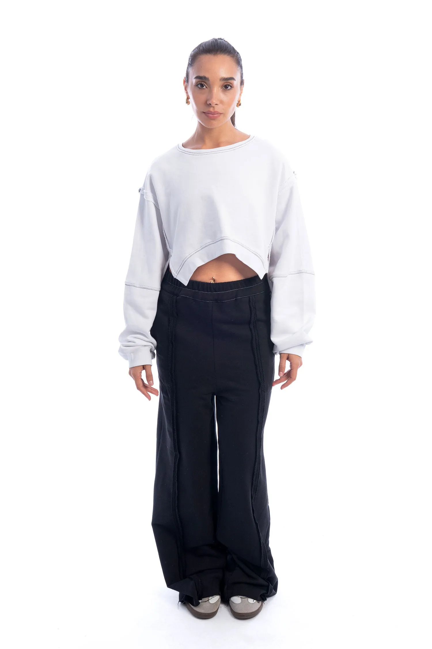 Wide Leg Cotton Sweatpants - Mitcha Label