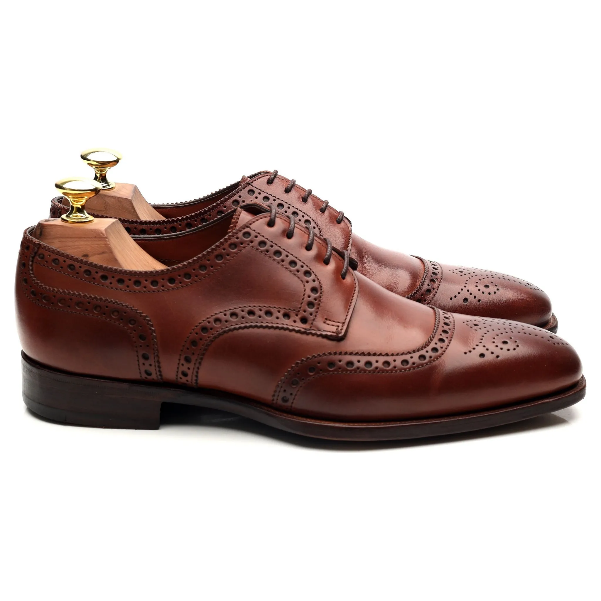 Wildsmith 'Covent' Tan Brown Leather Derby Brogues UK 7 F