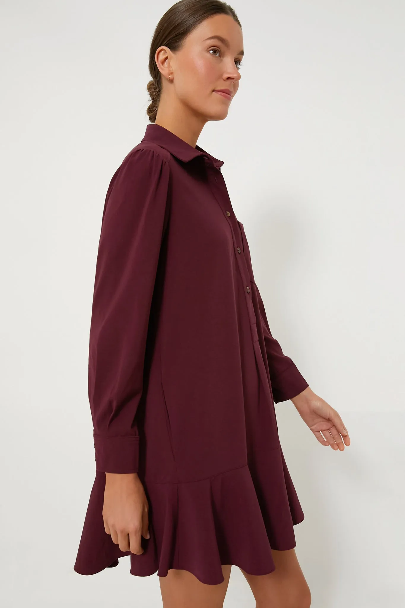 Winetasting Crepe Callahan Shirt Dress