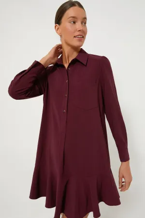 Winetasting Crepe Callahan Shirt Dress