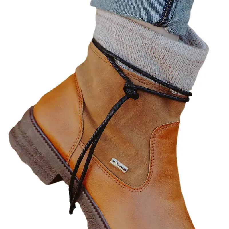 Womens Boots Retro Warm Martin Boots