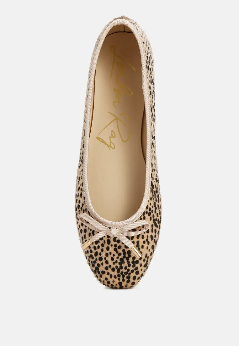 Ziggy Animal Print Flat Bow Ballerinas