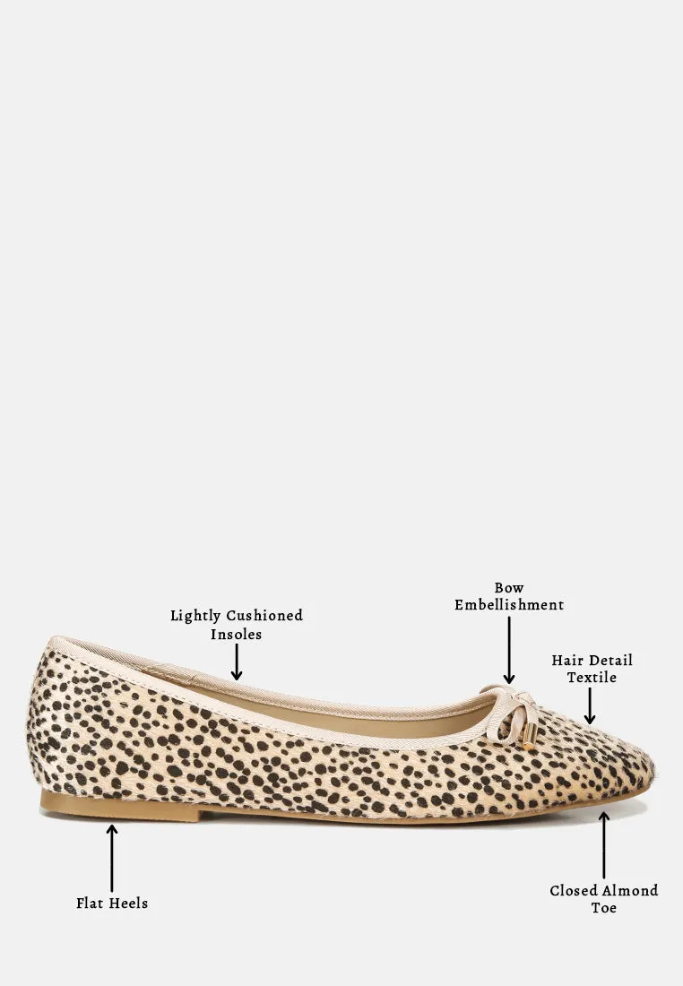 Ziggy Animal Print Flat Bow Ballerinas